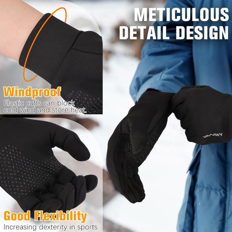YANIKY Winter Gloves for Men Women: Windproof, Lightweight, Anti-Slip, Touch Screen, Sports Gloves for Running, Cycling, Driving, Hiking - Image 3
